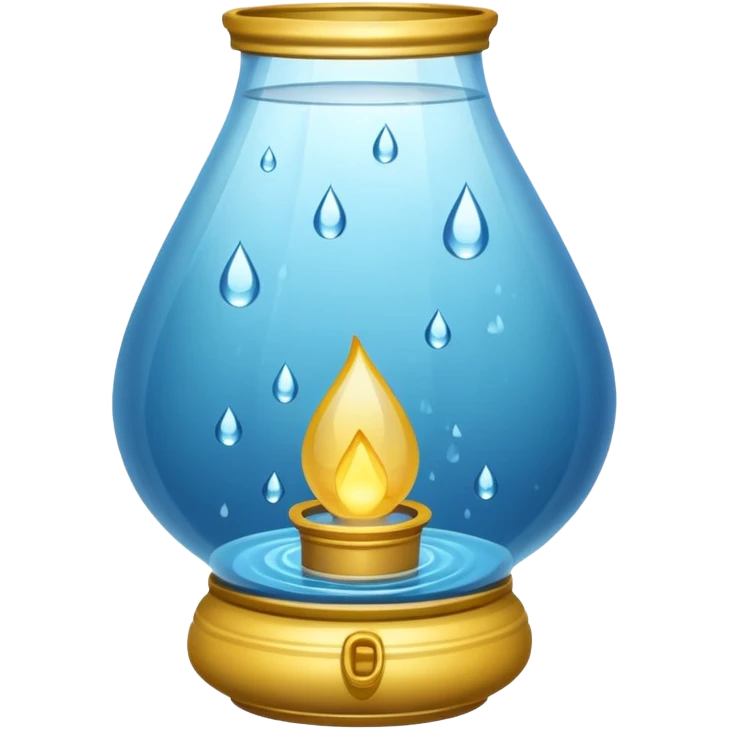 Water Lantern, more water drops inside lantern. emoji