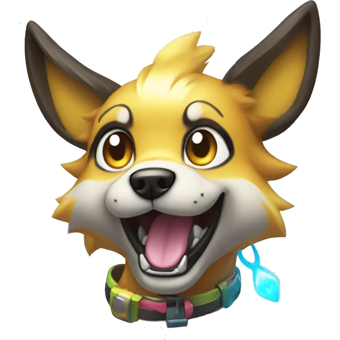 Colorful Edgy Cool Cute Shiny Electric Dog Pokémon emoji