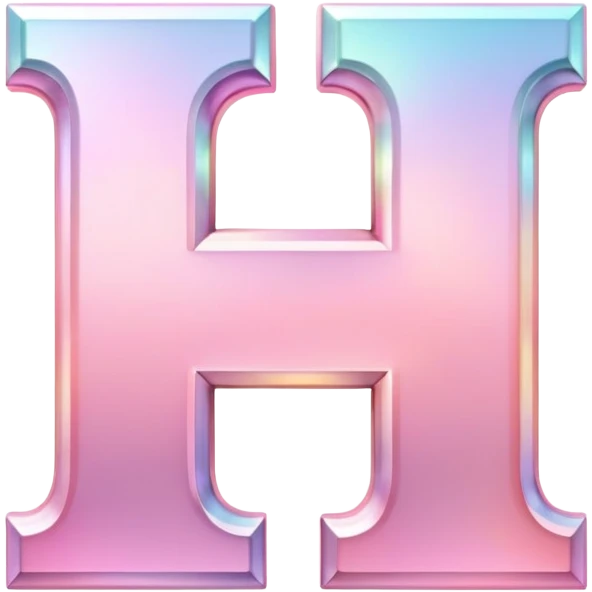 Iridescent pastel pink Font setting icon with letter  emoji