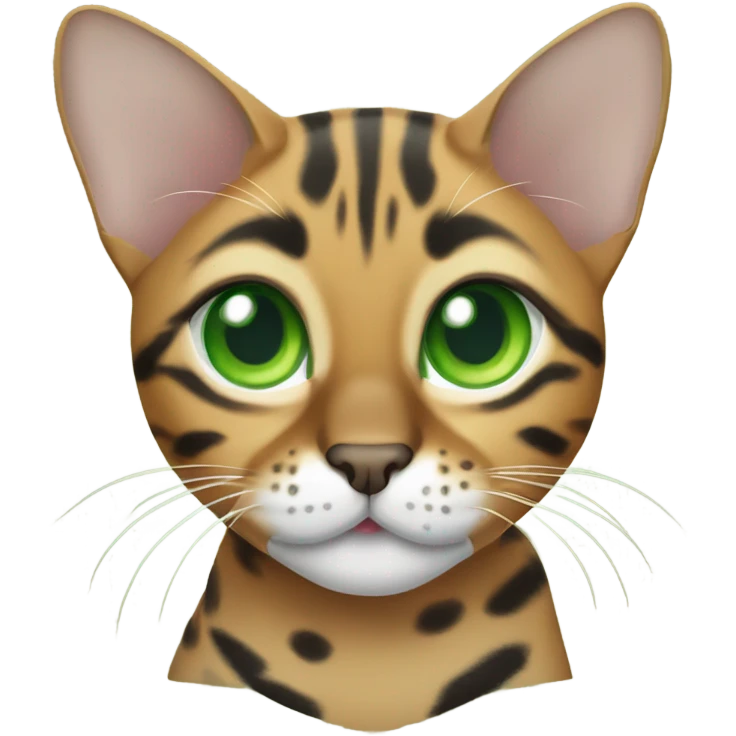 Bengal cat with green eyes emoji