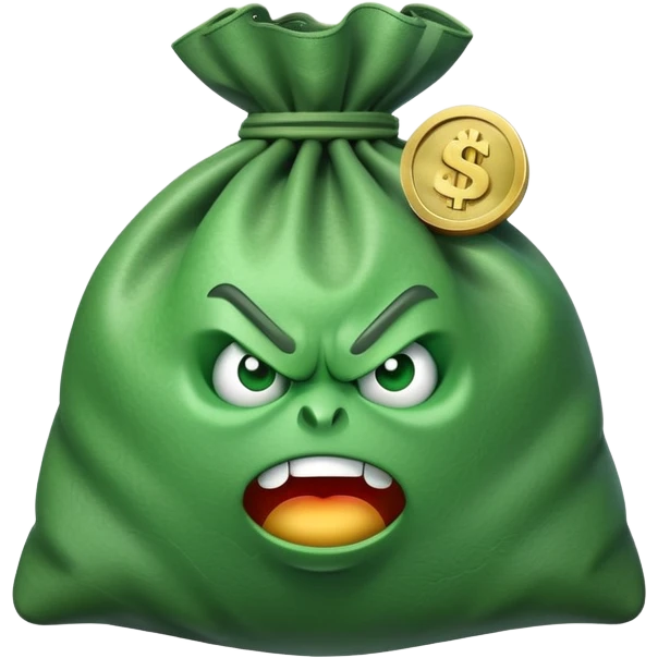 angry bag of money with dollar sign emoji