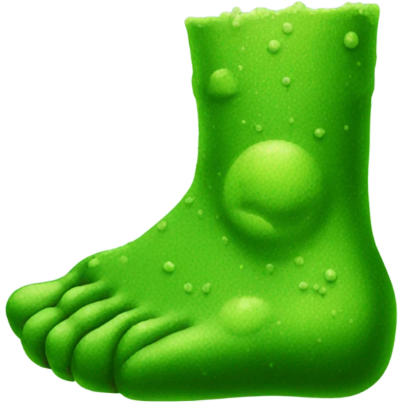 Right foot covered with green mold emoji