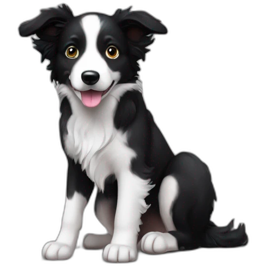 Perro negro tipo border collie de 7 meses emoji