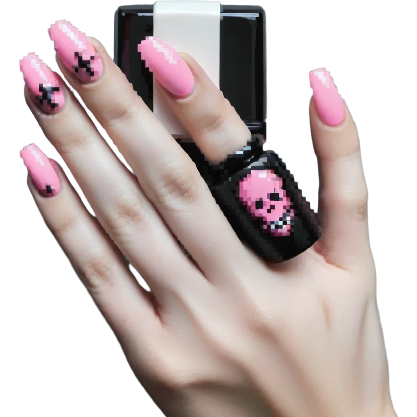 pink gothic nails emoji