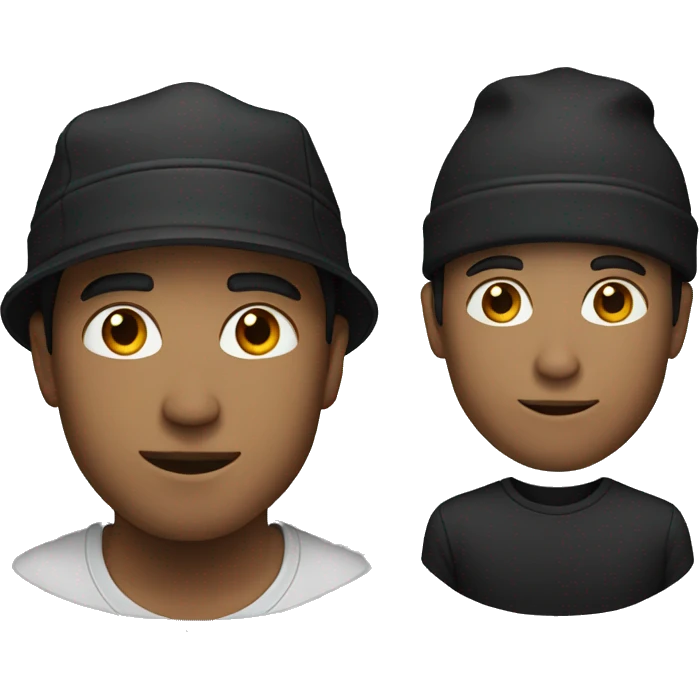 man with black cap and black  emoji