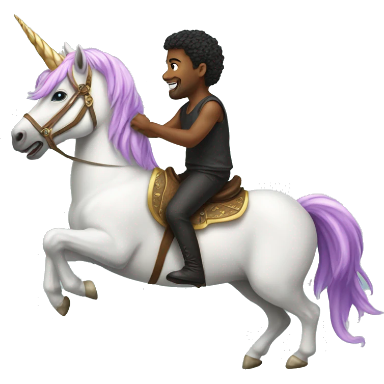 Riding a unicorn emoji