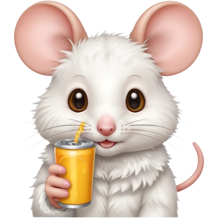 pretty mouse drinking energy drink  emoji