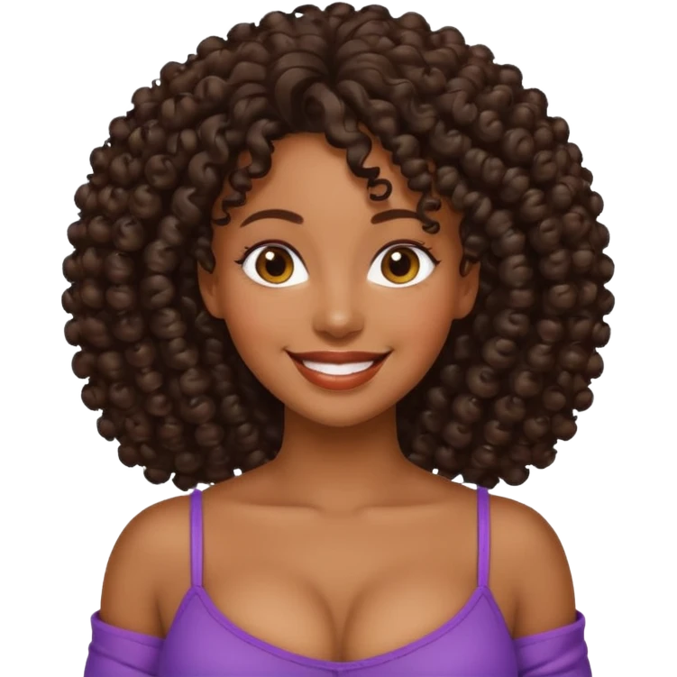 black woman bigger breast emoji curly hair darker emoji