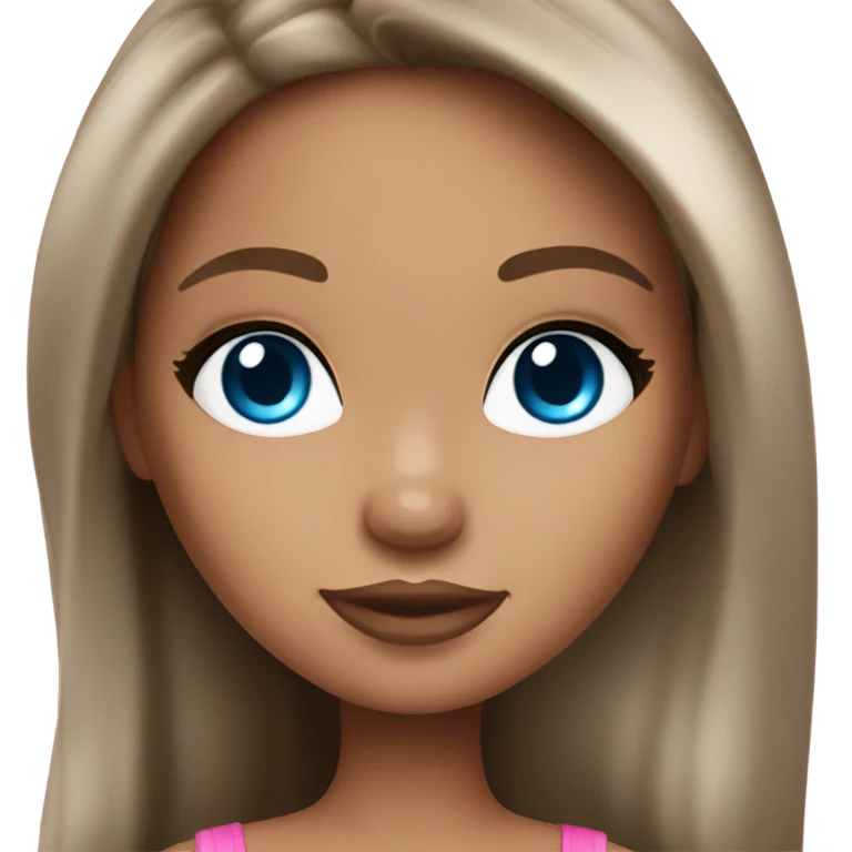 Bratz long brown hair and blue eyes  emoji