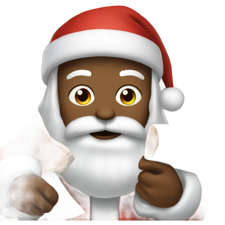 Santa Claus splitting wood emoji