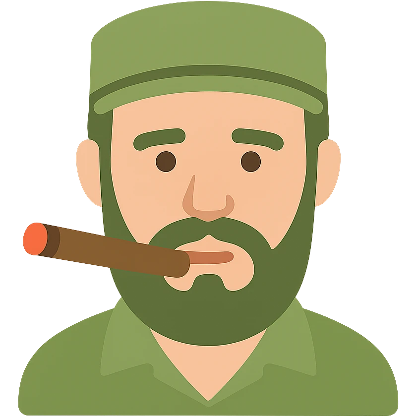 Fidel Castro with a cigar colored icon emoji