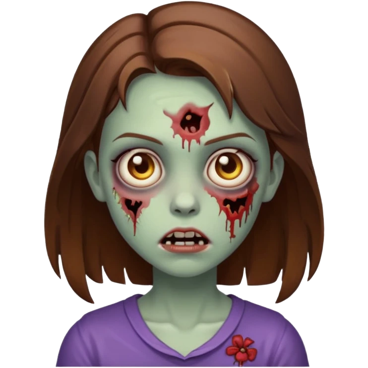 zombie girl with brown hair emoji