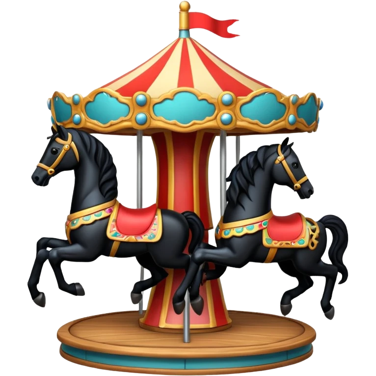 carousel, black horse emoji