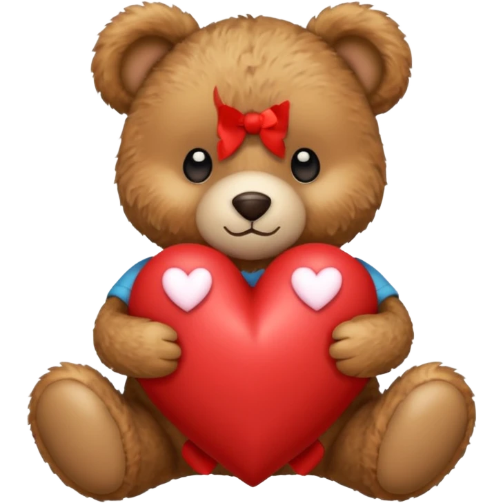 Teddy bear with a heart in her arms and write Didou in it emoji