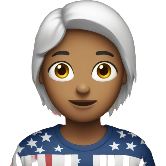 Person wearing a USA flag shirt emoji