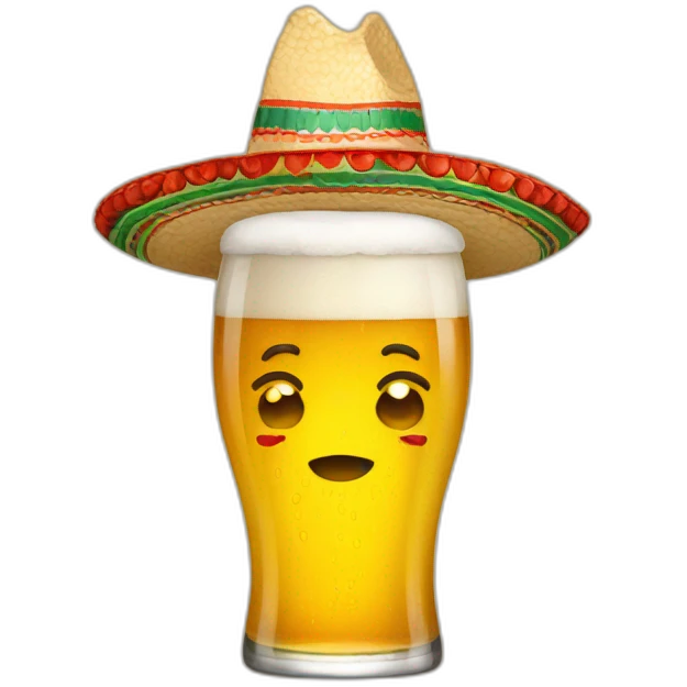 A beer wearing a mexican sombrero  emoji