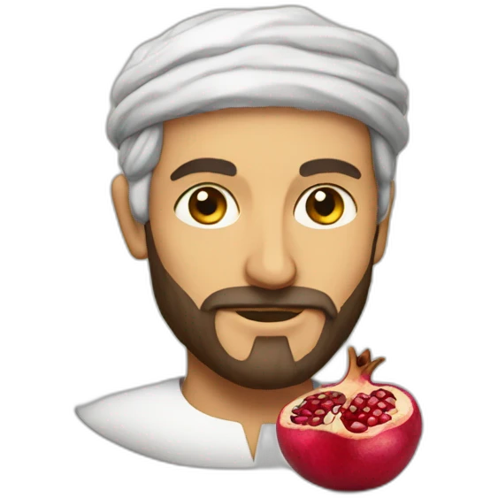 Hafez face as Pomegranate emoji