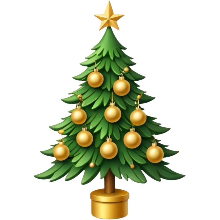Christmas tree with Gold decorations emoji