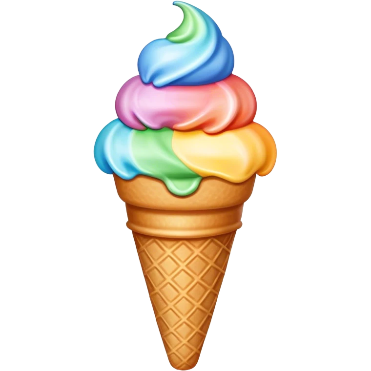 Ice cream cone with 10 scoops emoji
