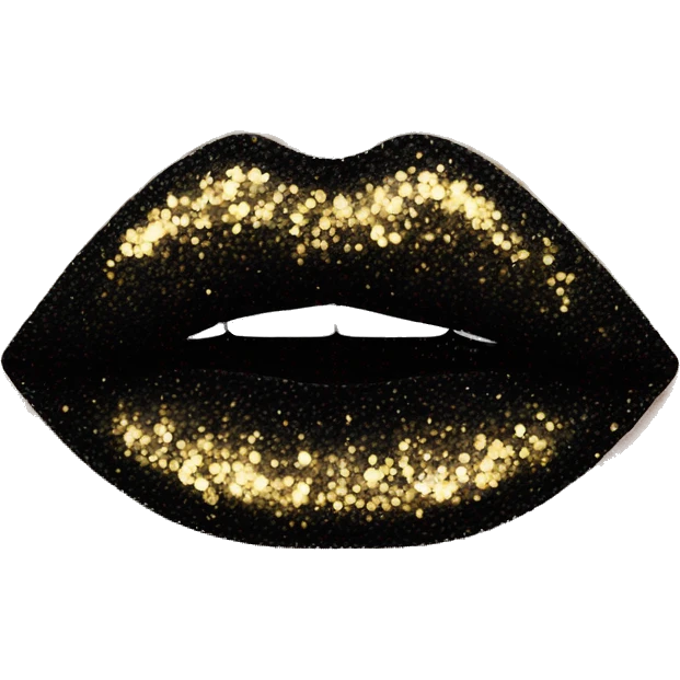 Black glittery lips emoji