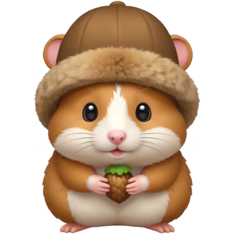 cartoon-style hamster with acorn hat emoji