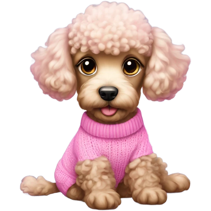 poodle puppy wearing pink jumper  emoji