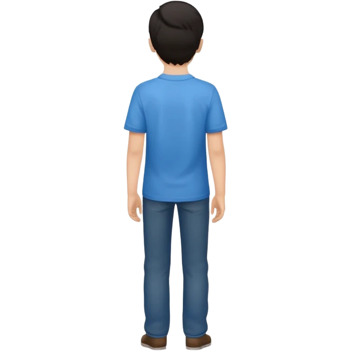anonymous boy standing ,view from the back emoji