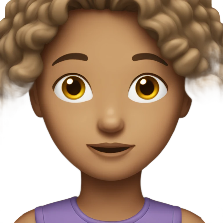 Girl with Brunette middle hair  emoji