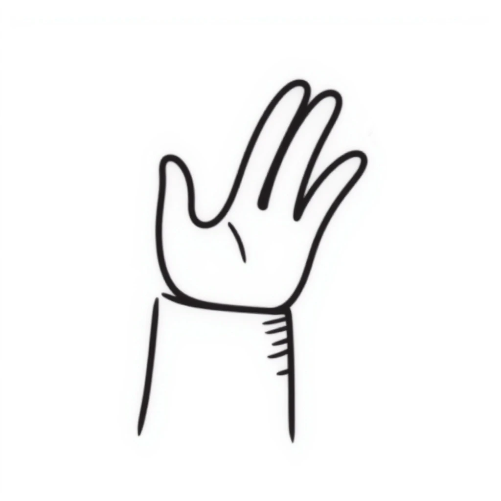 a hand, black doodle style emoji