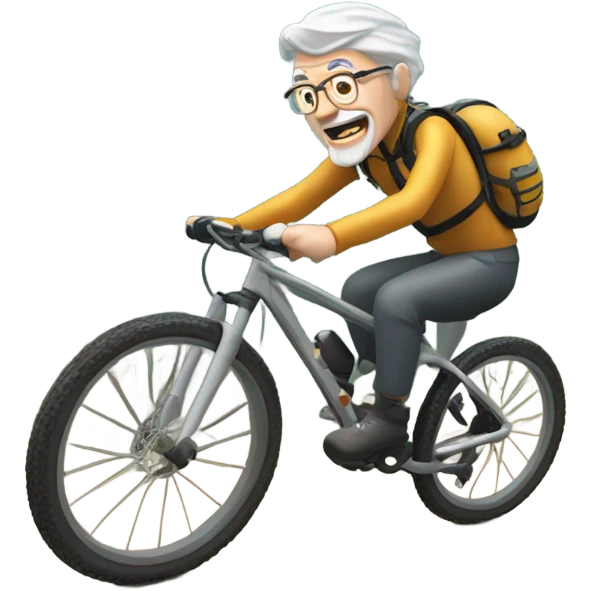 old guy riding mountain bike emoji