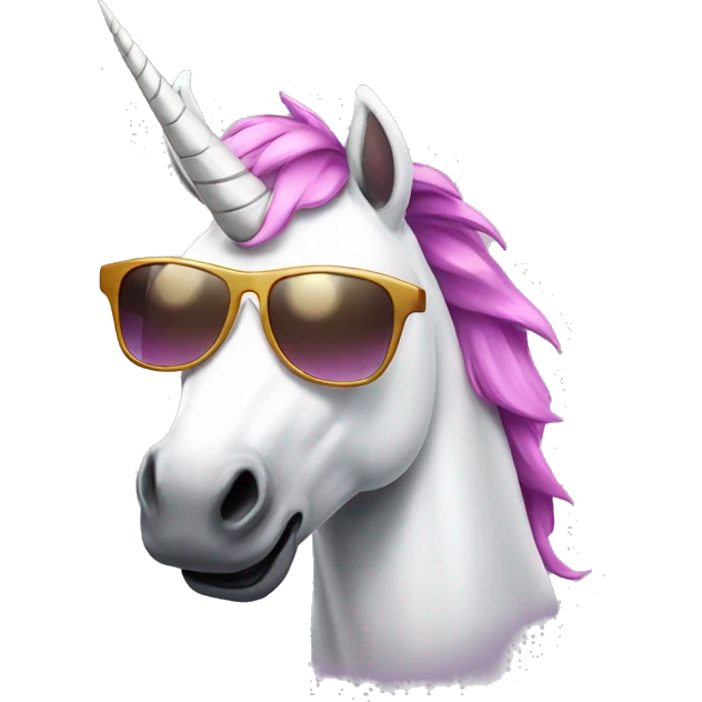 Unicorn with sunglasses emoji