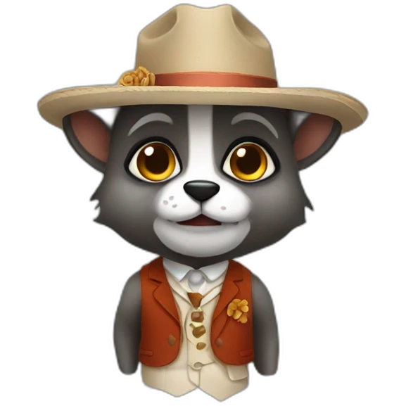 Mapache en traje emoji