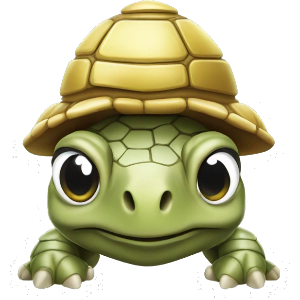turtle with white and gold pope hat on head emoji