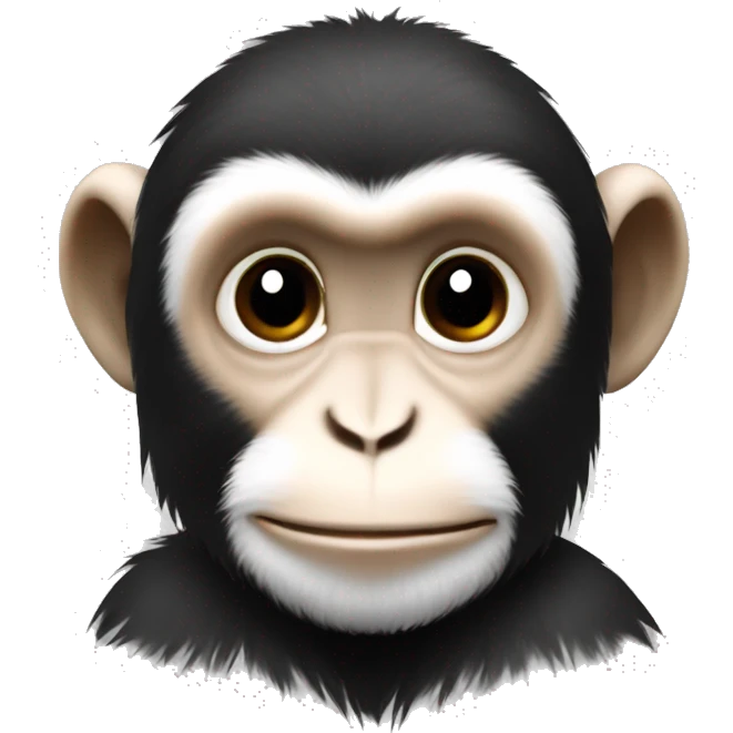 capuchin monkey black and white fluffy emoji