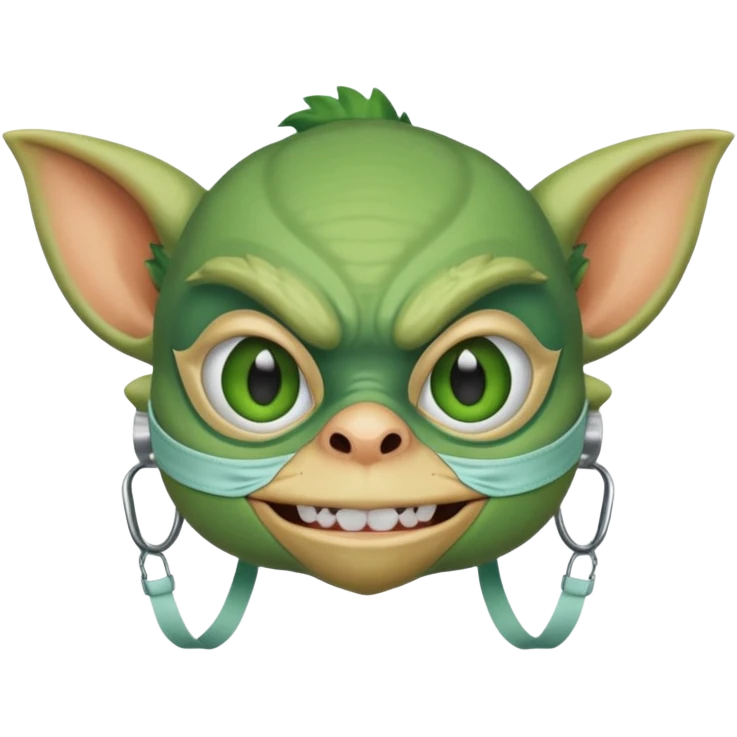 Gremlin with a face mask on emoji