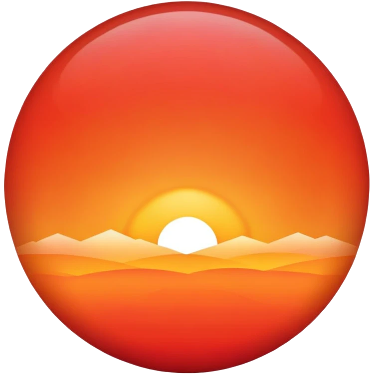 A sunset sun with orange and red gradients emoji