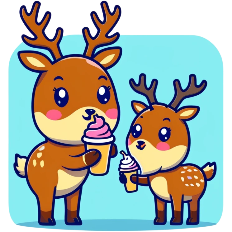 deer eating ice cream emoji