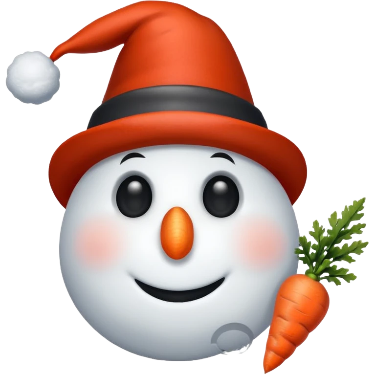 snowman head with red hat and carrot nose emoji