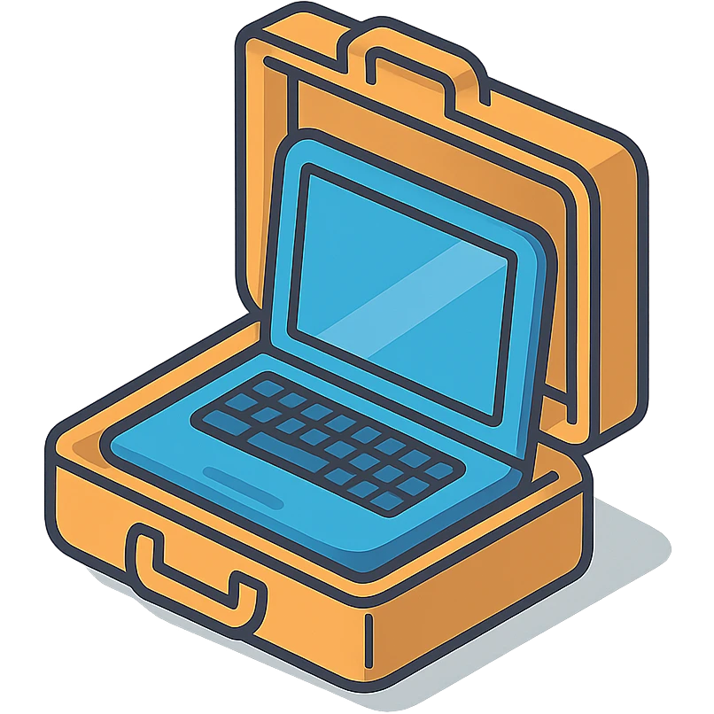 laptop inside a suitcase emoji