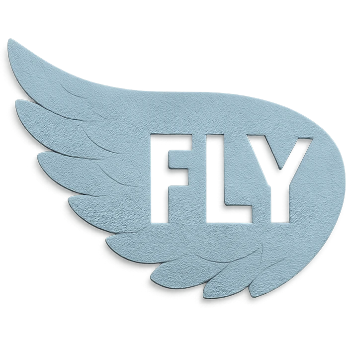 paper craft wing with FLY cut out in the center emoji