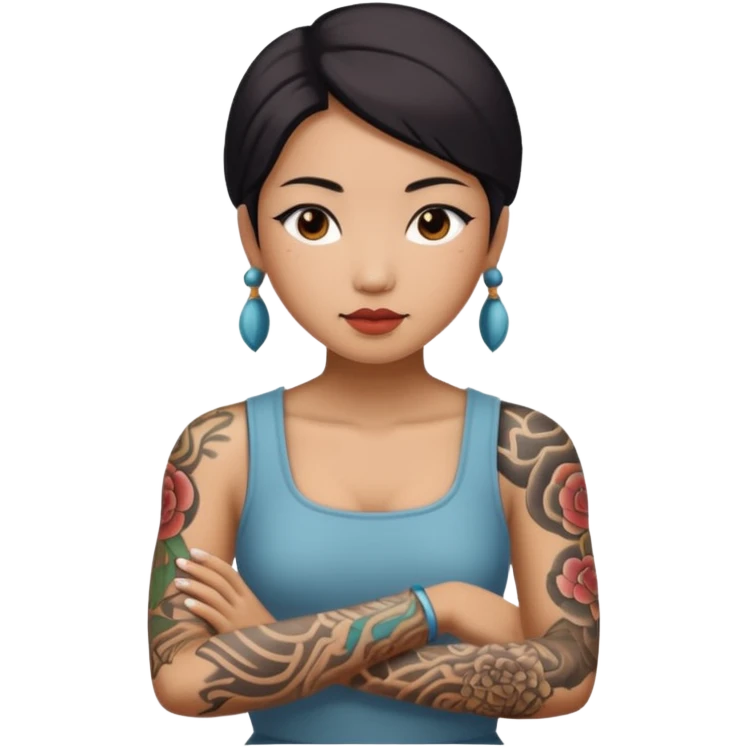 ancient chinese woman with tatooed emoji