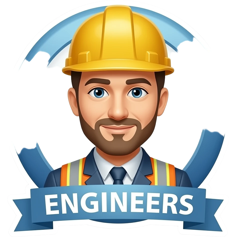 STIKER DE INGENIEROS CON TEXTO emoji