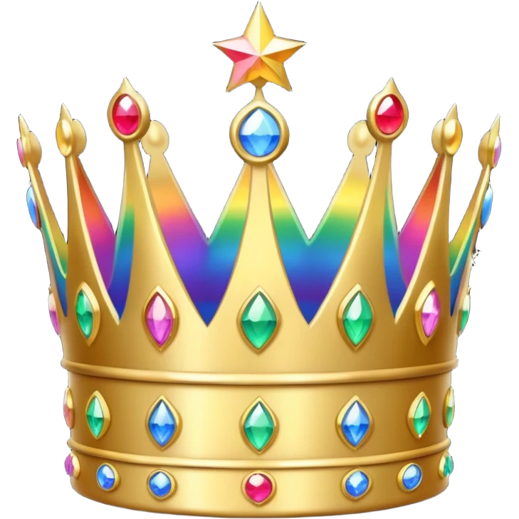 crown with rainbow sparkles emoji