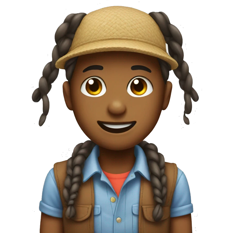 boy with twin braids hat emoji