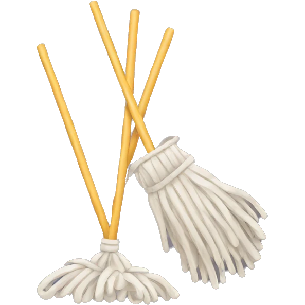 mop and glove crossed emoji