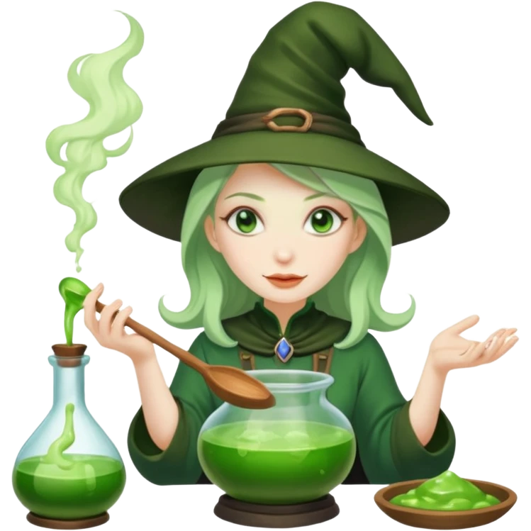 green witch cooking potion emoji