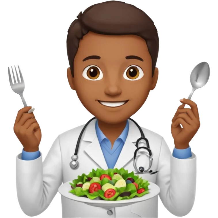 Doctor eating in restaurant full body emoji
