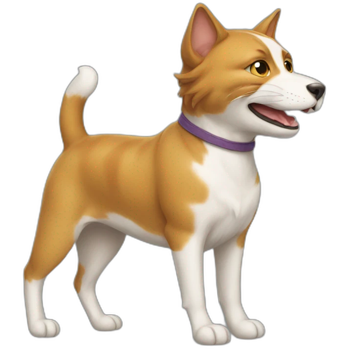 Cat riding dog emoji