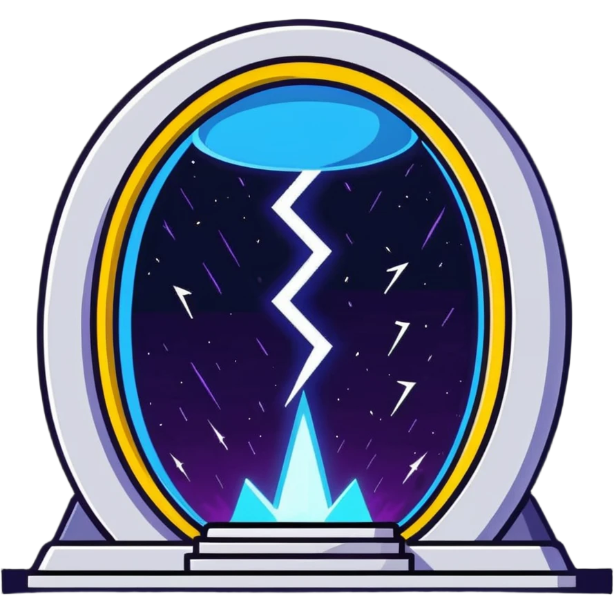 teleportation portal with lightning and cosmic energy emoji
