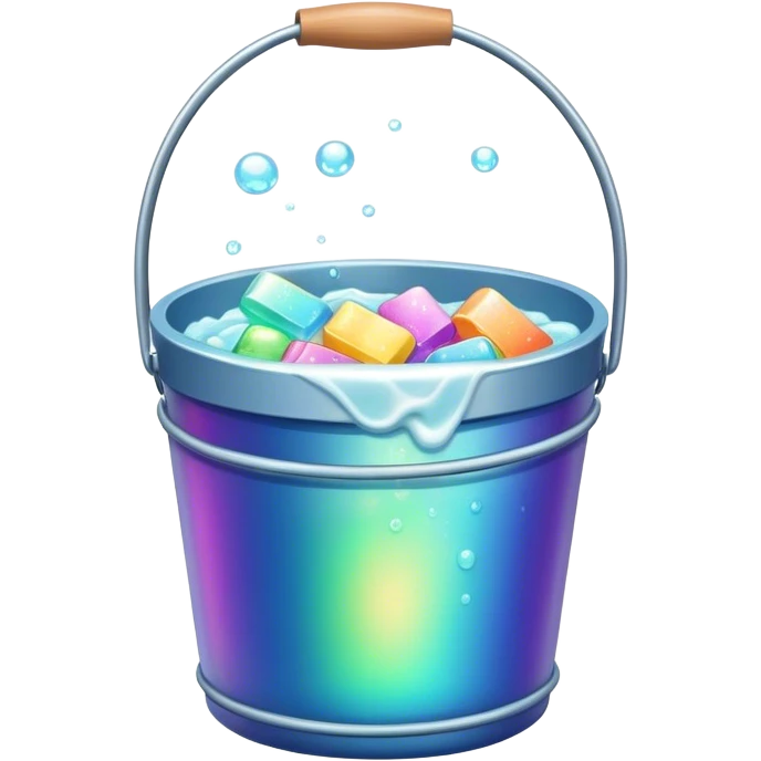 bucket with bubbly soap inside emoji